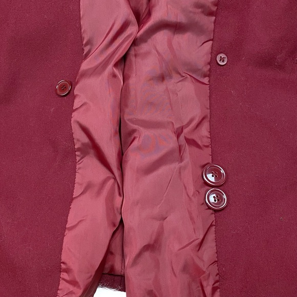 GC Gallery Collection Red Classic Wool Double Breasted Peacoat Vtg Button Front - Picture 14 of 16